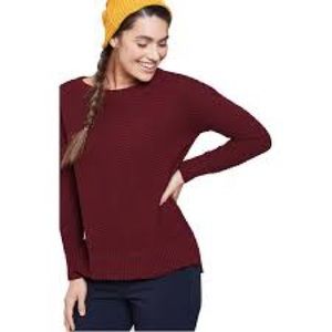 United by Blue Himley waffle sweater, wine